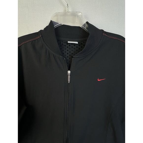 Nike Track Jacket Women XL Black Red Full Zip Activewear Runner Stretch Outdoors - Picture 3 of 10